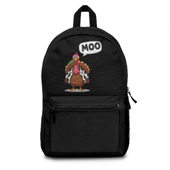 turkey moo funny thanksgiving Backpacks
