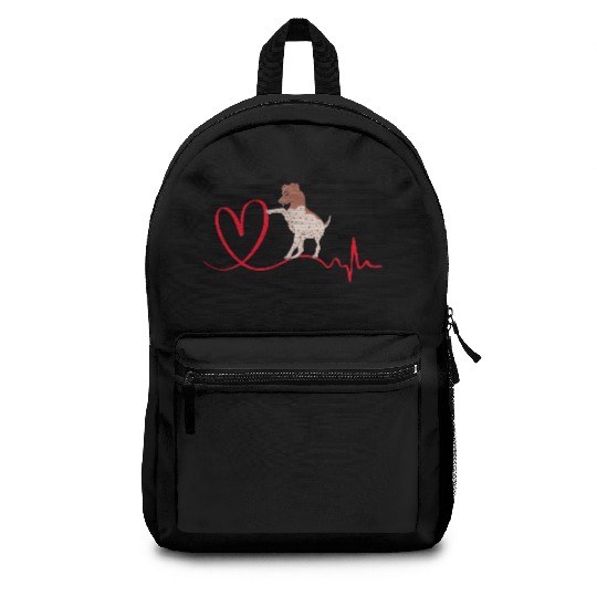 Dog Heartbeat I Love My German Shorthaired Pointer Backpacks
