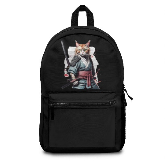 Fearless Samurai Cat Backpacks