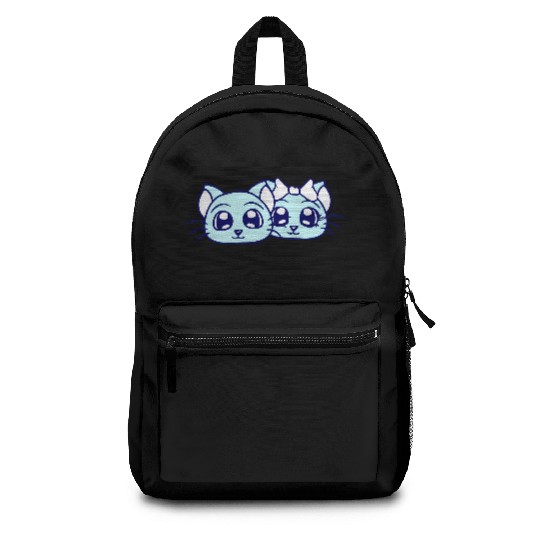 Two Romantic Cats In Love 2 Friends Couple Team Backpacks