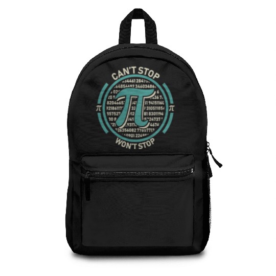 Can't Stop Pi Won't Stop Pi Day Vintage Retro Math Backpacks
