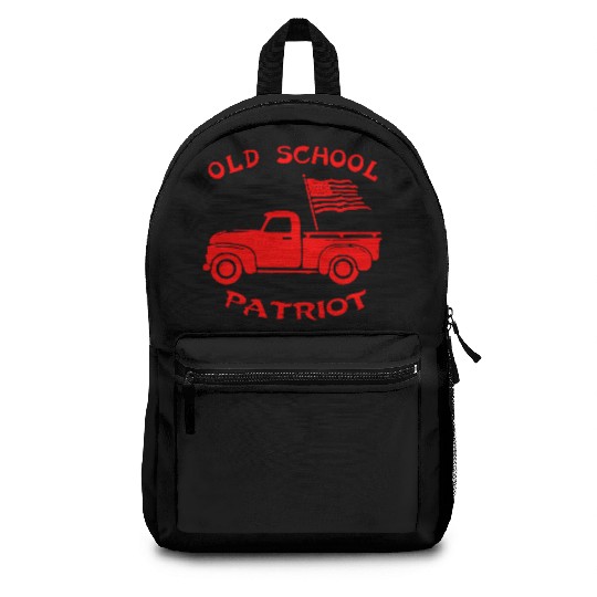 Truck& Flag Old School Patriot LIKE US ON FB # Backpacks