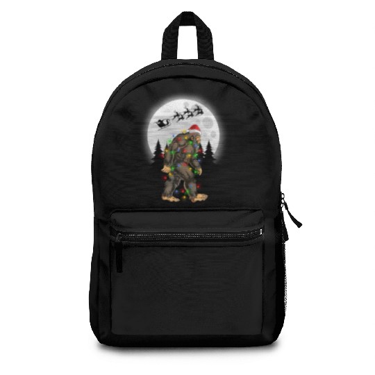 Bigfoot Believe Christmas Tree Sasquatch Santa Backpacks