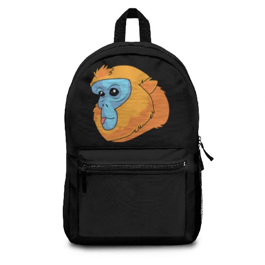 Monkey Lover Golden Snub Nosed Monkey Face Backpacks