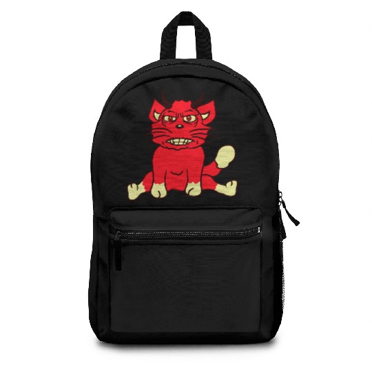 Demon Monster Cat Halloween Fun Horror Devil Horns Backpacks