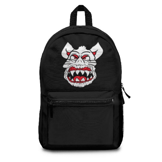Demon Monster Cat Halloween Fun Horror Devil Horns Backpacks