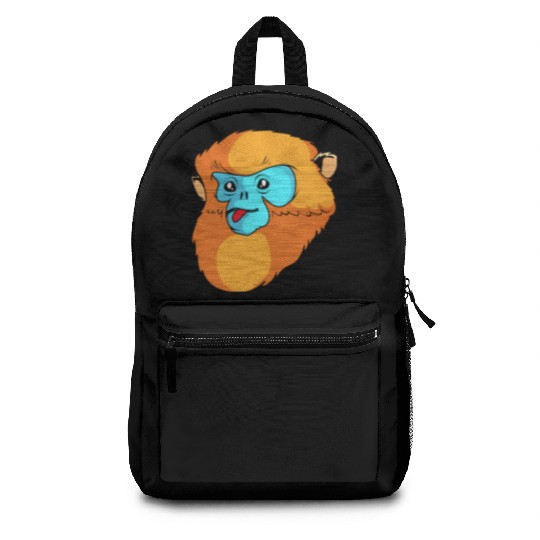 Cute Monkey Face Golden Snub Nosed Monkey Lover Backpacks