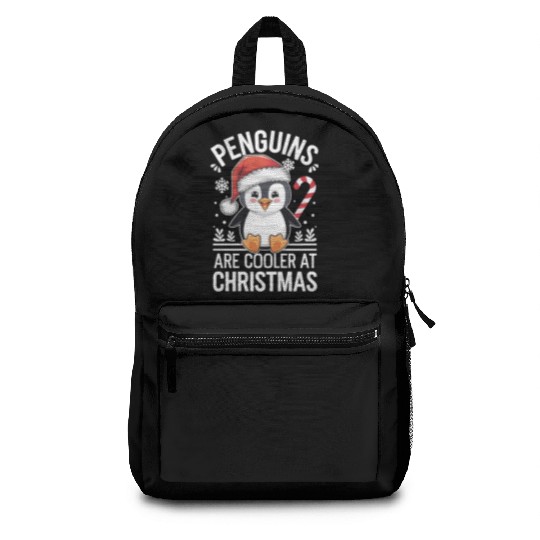 Penguins Are Cooler At Christmas Backpacks