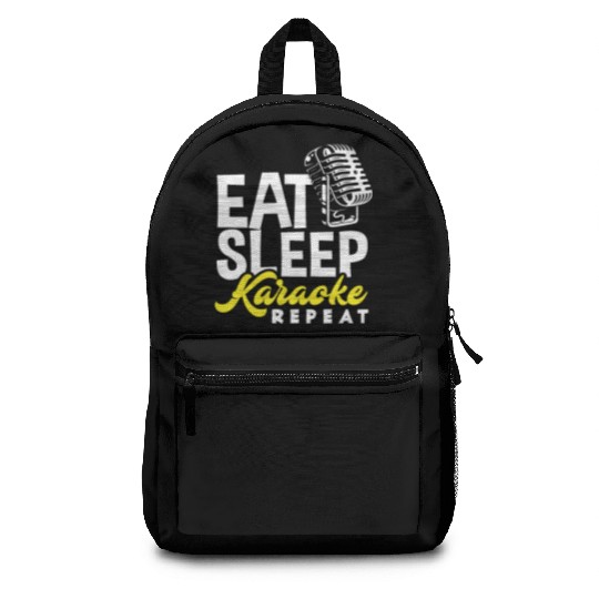 Eat Sleep Karaoke Repeat Microphone Music Backpacks