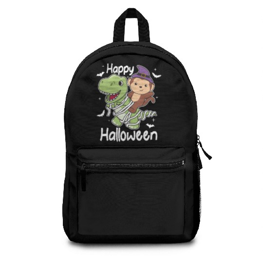 Monkey Happy Halloween T-rex Mummy Costume Backpacks