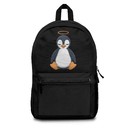 Peaceful Penguin with Halo Design Backpacks
