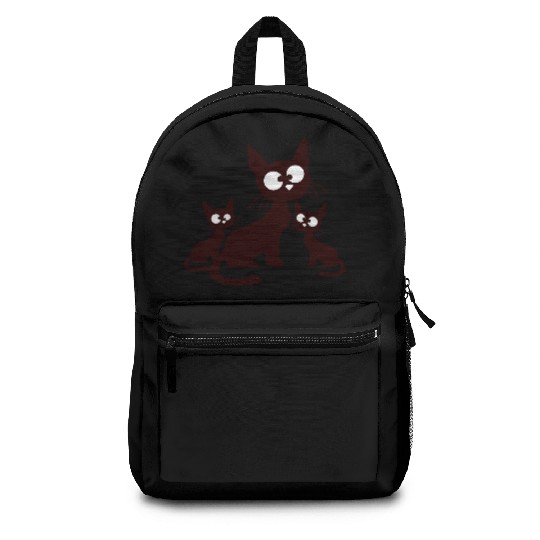 Crazy Cats Family Mom Dad 2 Small Cute Kids Babies Backpacks