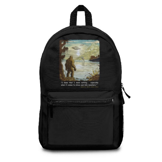 Funny Bigfoot Philosophy Loch Ness Monster UFOs Backpacks