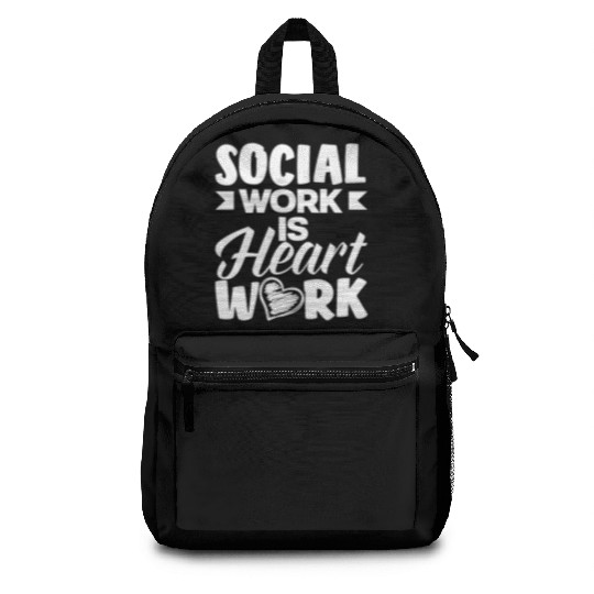 Social Work Is Heart Work Backpacks
