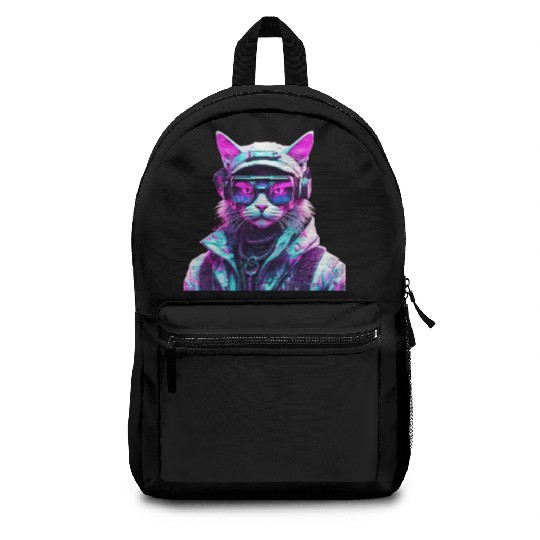 Mystical Cyberpunk Bad Cat Backpacks