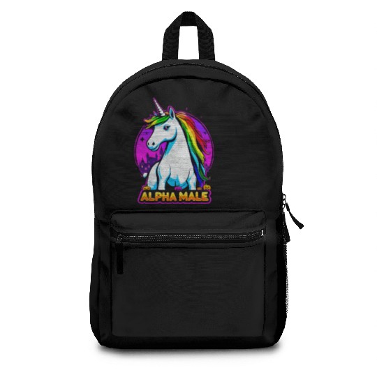 Alpha male LGBT unicorn Halloween Neon Colors Backpacks