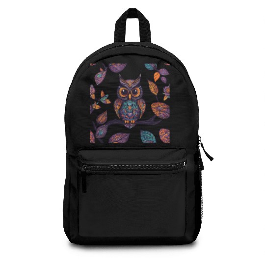 Halloween Owl Alebrije and Leaves Backpacks