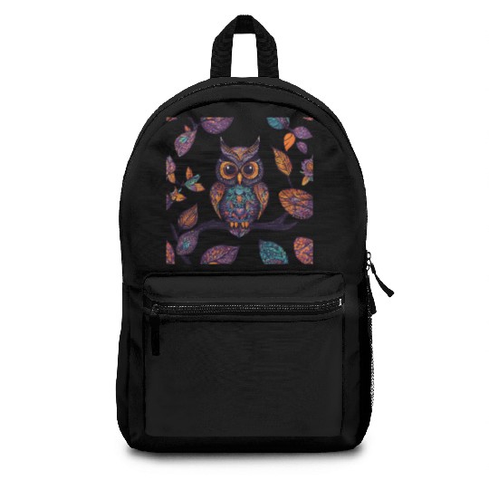 Halloween Owl Alebrije and Leaves Backpacks