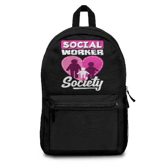 Social Worker Society Heart Family Backpacks