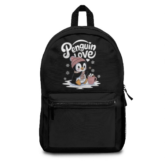 Penguin Love Winter Wonderland Cozy Vibes Backpacks