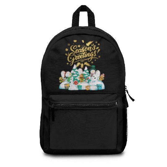 Seasons greetings with friends Backpacks