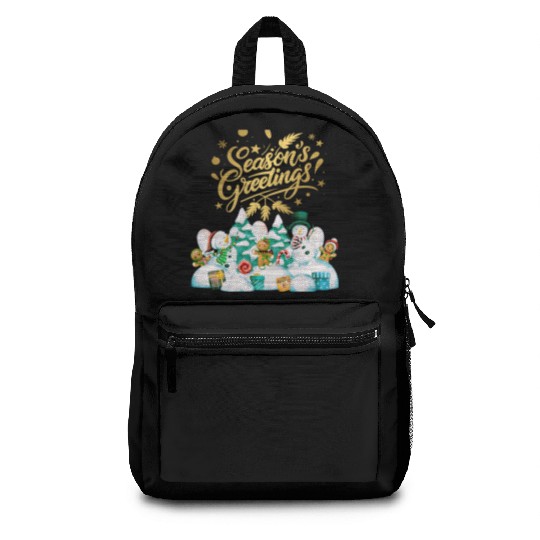 Seasons greetings with friends Backpacks