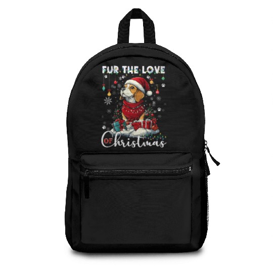 Beagle Christmas Tree Lights Decorations Dog Lover Backpacks