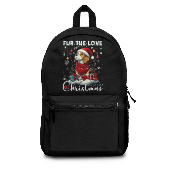 Beagle Christmas Tree Lights Decorations Dog Lover Backpacks