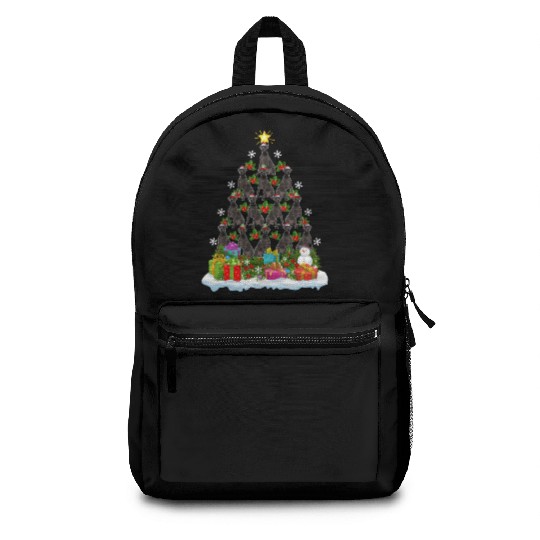 Great Dane Dog Ugly Christmas Tree Santa Hat Backpacks
