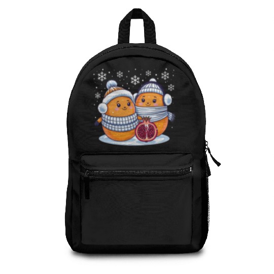 Cozy Winter Fruits: Oranges & Pomegranate Backpacks