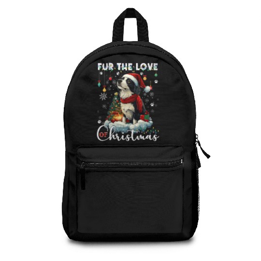 Border Collie Christmas Tree Decorations Dog Lover Backpacks