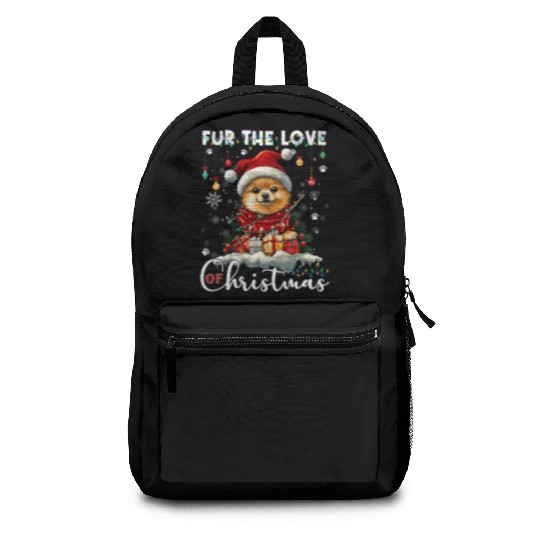 Pomeranian Christmas Tree Decorations Dog Lover Backpacks