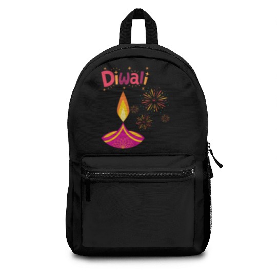 Diwali Design with Lamp & Festive Fireworks Backpacks