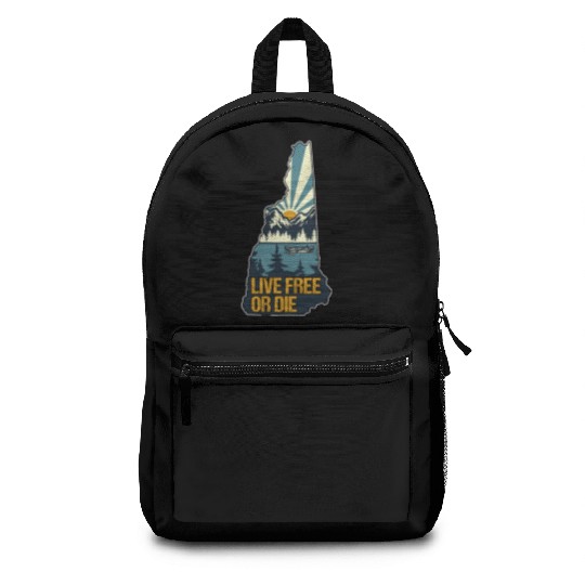 Live Free or Die Retro New Hampshire Nature Backpacks