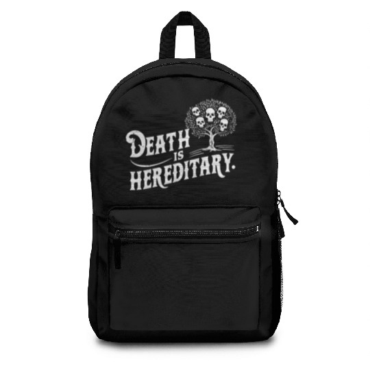Death is Hereditary Dark Humor Skull Design Backpacks