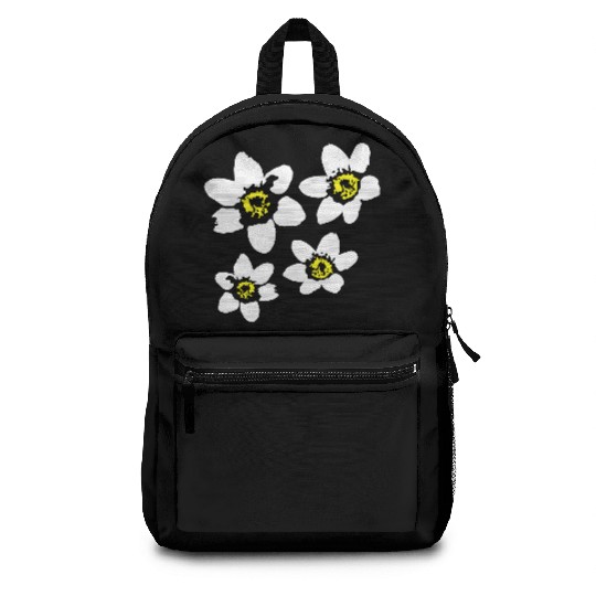 Beautiful White Daisies Flowers Spring Summer Fun Backpacks