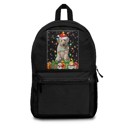 Labradoodle Dog Christmas Lights Backpacks