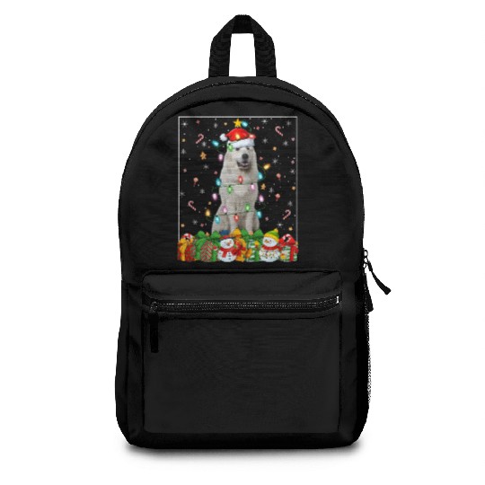 Great Pyrenees Dog Christmas Lights Backpacks