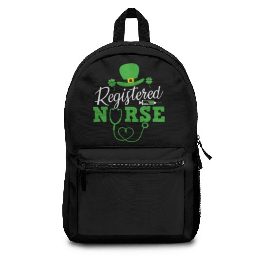 Registered Nurse St Patricks day Shamrock Nursing Backpacks