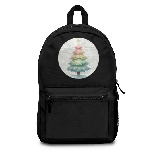 Colorful Christmas Tree in Watercolor Backpacks