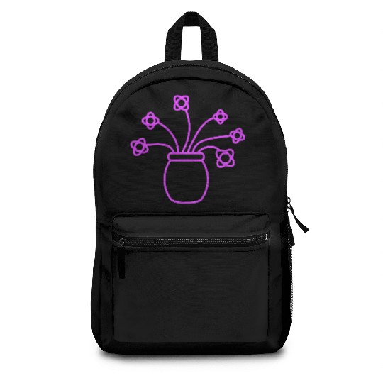 Many Purple Flowers In Vase Decorative Pattern Backpacks