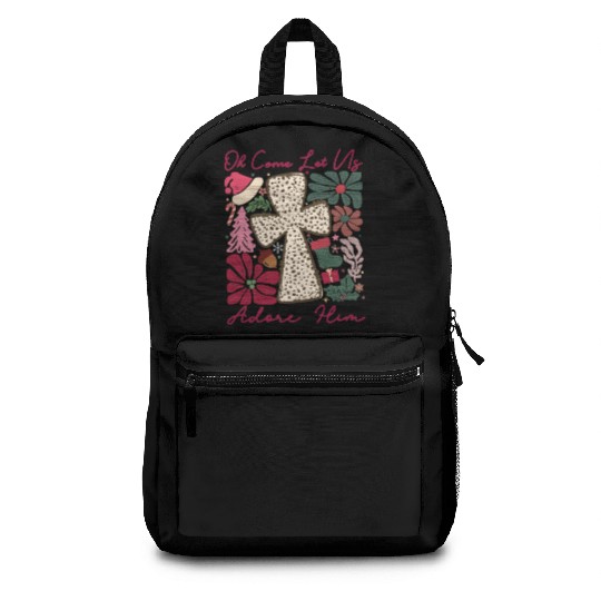 Oh Come Let Us Adore Him Funny Chrismas Jesus Backpacks