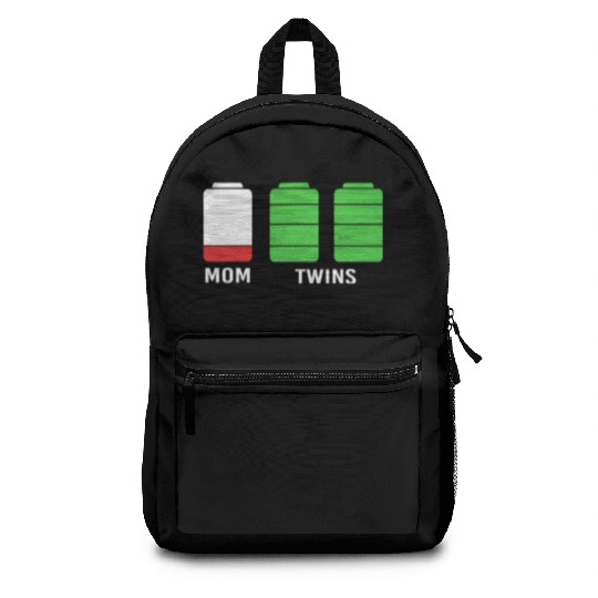 Funny Birthday Mama Twin Mom Low Battery Backpacks