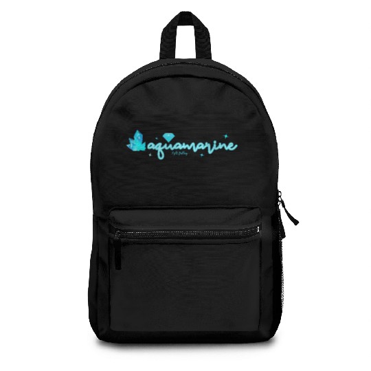 Aquamarine gemstone jewel Backpacks