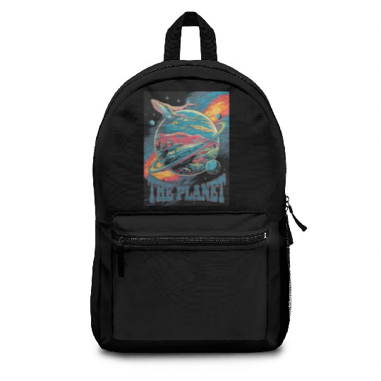 Space Whale Adventure on a Mysterious Planet Backpacks