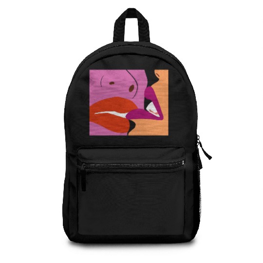Lesbians Kissing Hand Drawn Art Backpacks