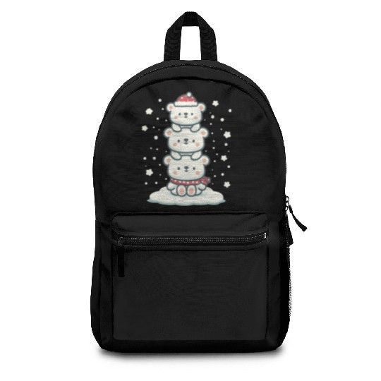Polar Bear Christmas Tree Funny Animal Xmas Backpacks