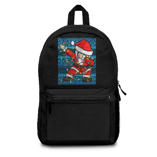 Dabbing Santa Christmas Lights Backpacks