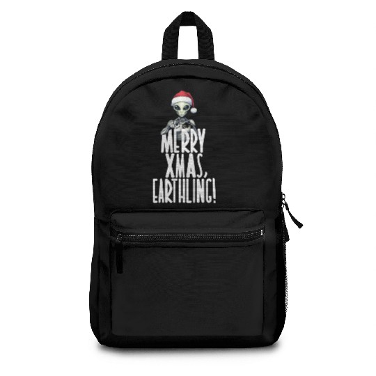 Happy Xmas Earthling Alien Christmas Backpacks