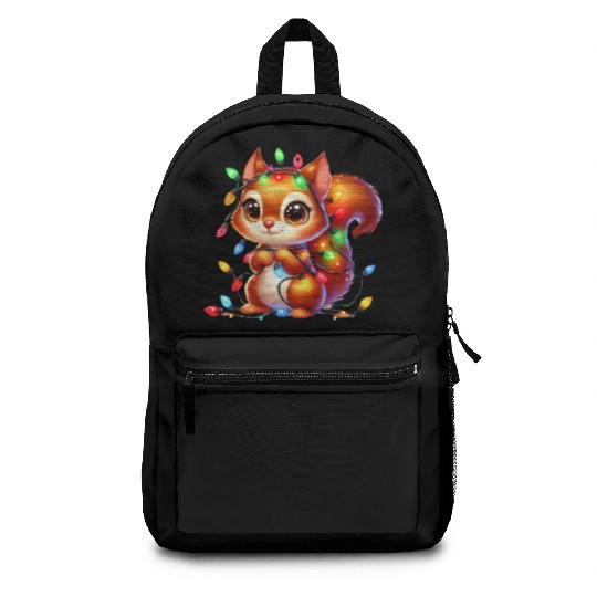FUNNY CHRISTMAS SQUIRREL Backpacks